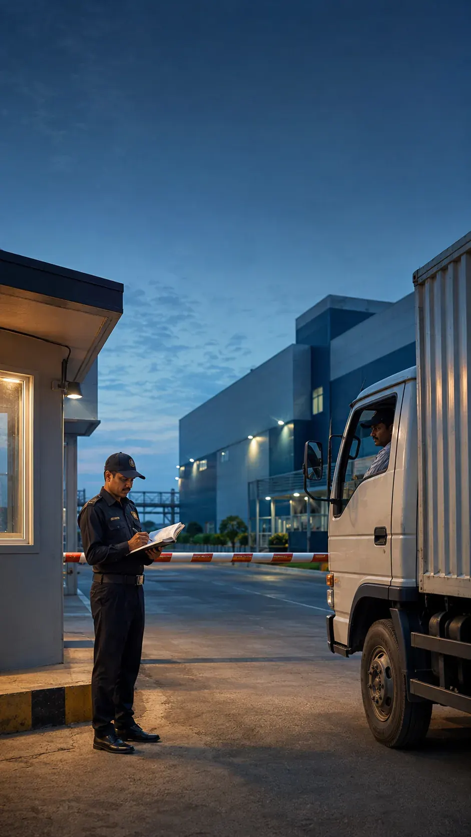 CISS guard monitoring access at a facility in Madhya Pradesh