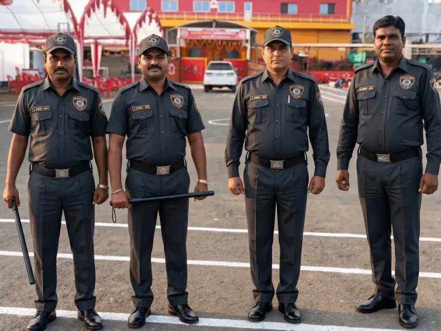 CISS security guard in official company uniform on duty in Madhya Pradesh